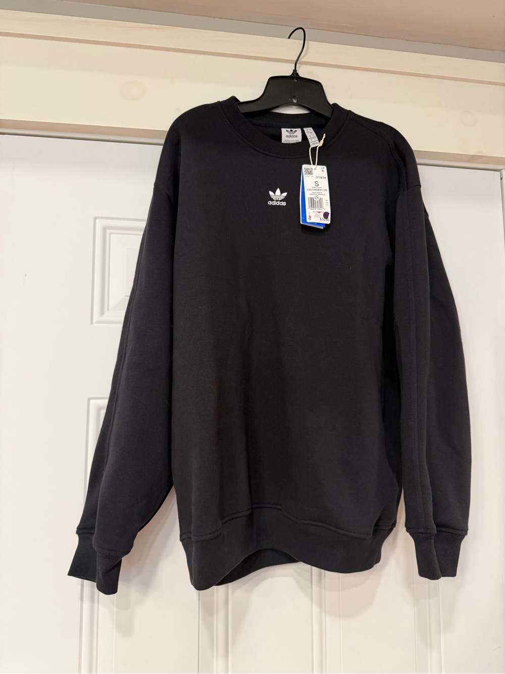 Adidas Unisex Black Trefoil Crewneck Sweatshirt